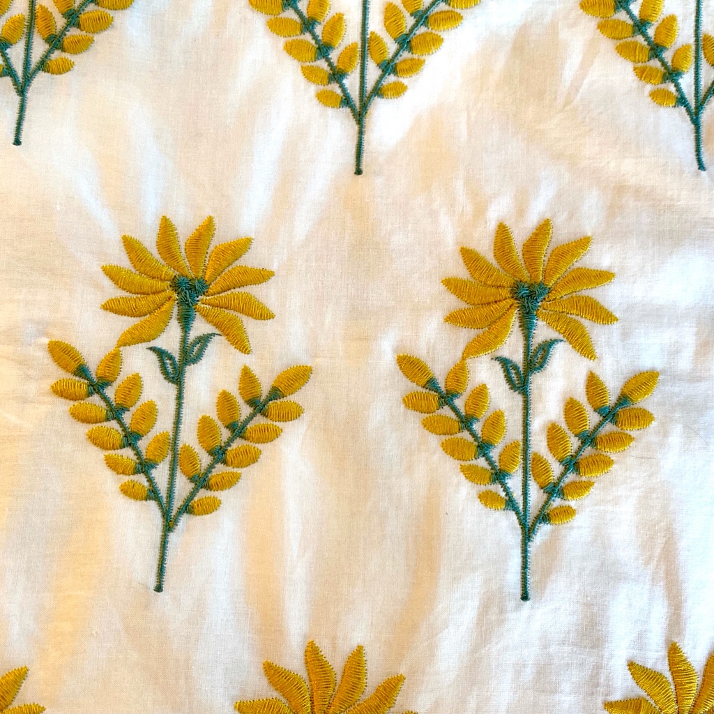 Kiel James Patrick Yellow Flower Shift Dress Cotton Floral Sleeveless L 10 12 — image 6 of 8
